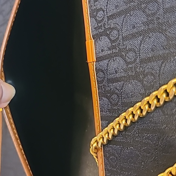 DIOR VINTAGE 1980S DIORISSIMO BLK CANVAS/LEATHER CHAIN FLAP CLUTCH/SHOULDER BAG - Picture 17 of 17
